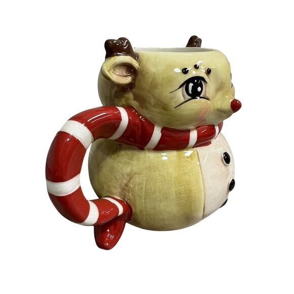 Johanna Parker Ceramic 16oz Vintage Snowman & Reindeer Coffee Cocoa Mug - Picture 10 of 16